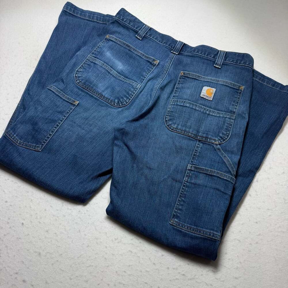 Carhartt Relaxed Fit Denim Carpenter Work Jeans Blue Size 32x30
